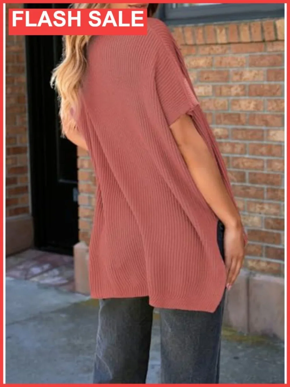 Womens Crewneck Short Sleeve Sweater Casual Tunic Lightweight Summer Pullover